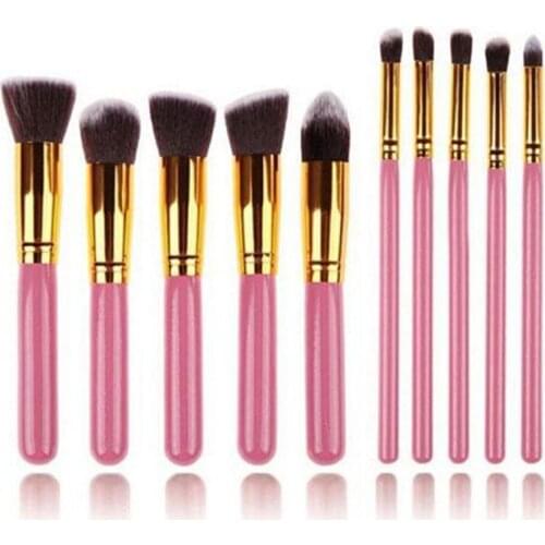 New Contour Eyeshadow Eyebrow Brushes Makeup Brushes 10PCS Set Make Up Brush Soft Fiber Collection Kit With Powder Maquillaje
