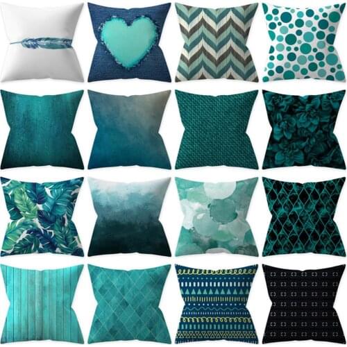 Covers Solid Color Comfortable Decorative Throw Pillow Covers Pillowcases for Sofa Couch Living Room Decor Teal Blue Pillowcase
