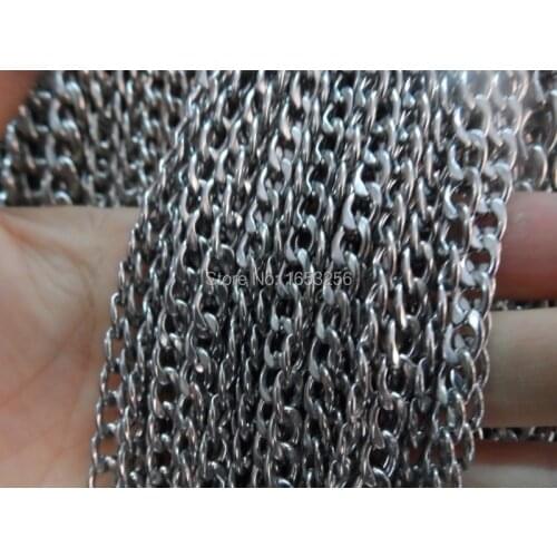 Wholesale Jewelry 5 Meters Stainless Steel figaro NK Link Chain Jewelry Finding /Marking Chain