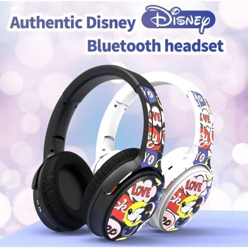 Original Cute Disney Mickey Head-mounted Portable Wireless Headphones Bluetooth 5.0 Headset Hifi Wired Headsets Chargeable