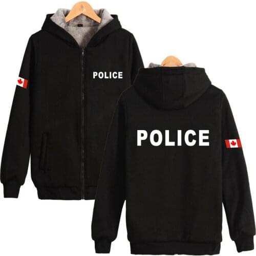 Police Clothing Winter Hoodie Fleece Warm Jacket Thicken Coat POLICE printed long sleeve Hoodies Sweatshirt men women Clothes