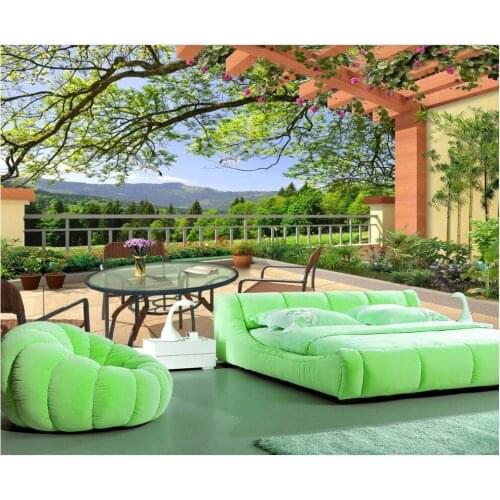 Custom photo mural 3d wallpaper Balcony corridor field scenery home decor living room wallpapers for walls 3 d in rolls