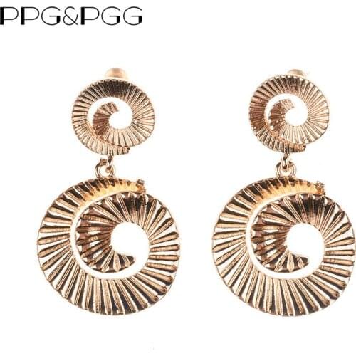 PPG&PGG Big Circle Pendant Alloy Statement Earrings For Women Bijoux Wholesale Good Quality Dangle Drop Earrings 2018