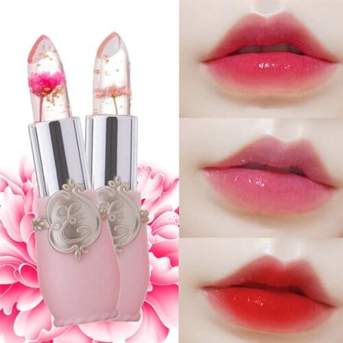 Transparent Jelly Flower Lipsticks Magic Temperature Color Changing Moisturizer Lip Blam Long Lasting Makeup Lipstick Cosmetics