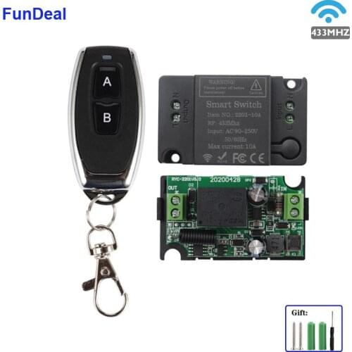 433MHz Wireless Remote Control Switch AC110V 220V 1CH Receiver Module And RF Transmitter For Smart Home LED Light Remote Control