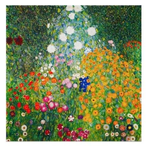 Oil Painting reproduction on Linen Canvas,Flower Garden by gustav klimt,100% handmade,oil painting,Free DHL ship,Museam Quality
