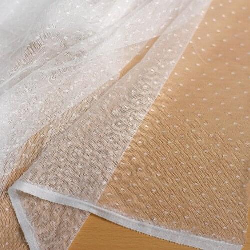 Round Dots Mesh Lace Fabric Tulle Net Baby Clothes Fluffy Skirt ChildrenS Dress Fabric Curtains Reception Table Layout