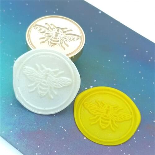 For DIY Crawn Bee Pattern Wax Seal Stamp Retro Wooden Antique Sealing Wax Scrapbook Stamps Craft Wedding Decorative Invitation