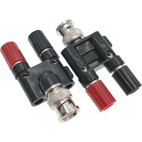 BNC Male Plug To Two Dual Banana Binding Female Jack RF Connector Adapter