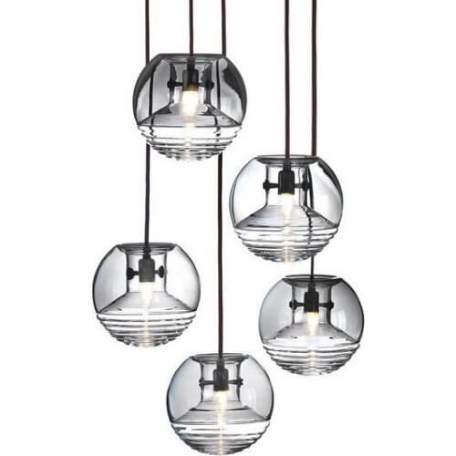 Modern Pendant Light Silver Gold Glass Ball Hanging Lamp Hanglamp Kitchen Light Fixture Dining Living Room Luminaire industrial