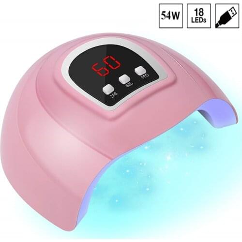 UV LED Lamp 54 W Nail Dryer Nail Lamp For Curing All Gel Nail Polish Portable Design Auto Timer Sensing Manicure Tool