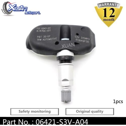 XUAN 1pcs Tire Pressure Monitor Sensor TPMS 06421-S3V-A04 For Honda Ridgeline Pilot Odyssey Acura RL TL MDX 3.2L 3.5L 2005-2014