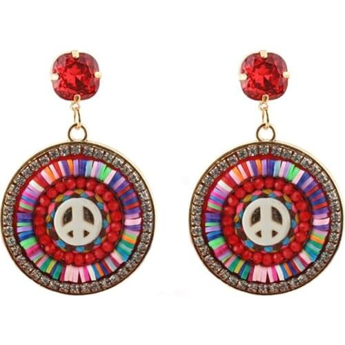 Woman Drop Earrings Geometric Round Bohemian Dangle Pendant Earrings Wedding Earrings Fashion Jewelry Gifts Wholesale Bijoux