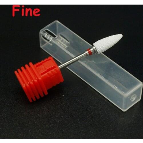 1*Fine Bullet Ceramic Nail Drill Bit Electric Manicure Machine Accessories Nail Art Tools Electric Manicure Milling Nail Files