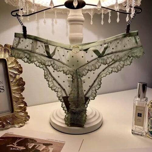 1 Pcs Sexy Lace Panties Womens Panties Heart Low-Waist Underpant Hollow Out Thong Female Seamless G-String Underwear Lingerie