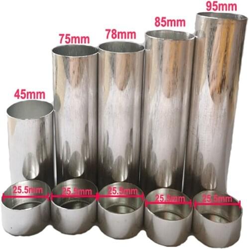 100PCS Dental Lab Aluminum Cartridge With Lip For Dental Removable Flexible Acrylic Denture Use -5 Length