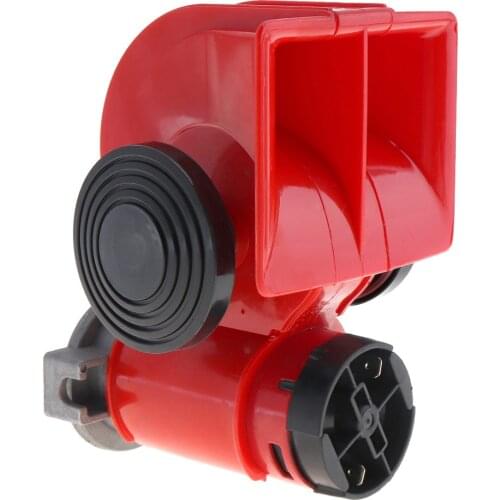 12V 136db Red Car Snail Horn Auto Compact Air Horn 136db Super Loud for Car Motorcycle Truck Lorry Yacht Boat SUV 12V Cars