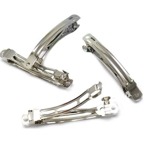 20pcs Wholesale Platinum Dull Silver Plated Tone Metal Barrette Hair Clip Blank DIY Hair Findings Settings for Jewelry Making