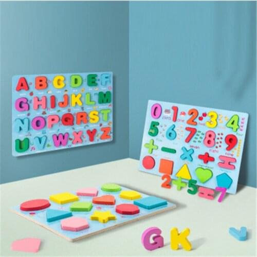 3in1 Montessori Digital Bead Letter Educational Wooden Toy 3D Sensory Mathematic Jigsaw Training Early Intellectual Learning Toy