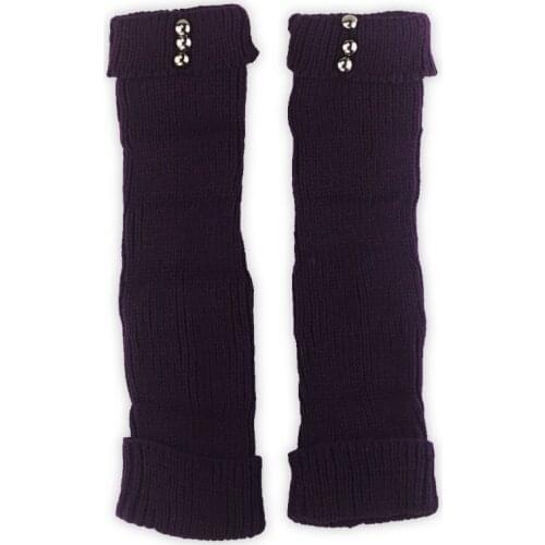 4 Pair comfortable Purple Knitted Button Decoration Leg warmers for Women/female/girl/lady, Vogue Clothes Accessories 37cm LM907
