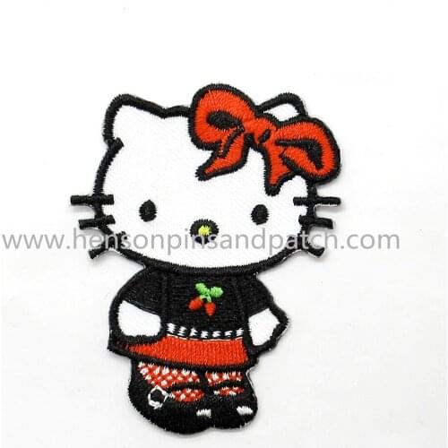 5*6.4cm Retail and stock cartoon kitty embroidery cloth patch