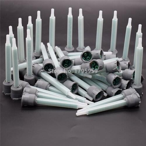 Epoxy Adhesive Applicator Static Mixer Nozzle 1:1 Mix Ratio Caulking Gun Dispenser Dual Cartridge Square Mixing Nozzle 50pcs Set