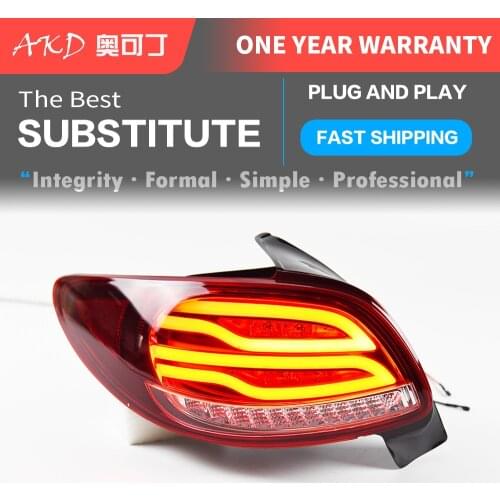 AKD tuning cars Tail lights For peugeot 206 207 206C Taillights LED DRL Running lights Fog lights angel eyes Rear parking lights