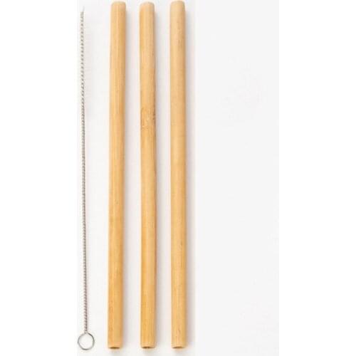 Bamboo Straw and Cleaner Brush Set For Drinking Water Juice Handmade Reusable Eco friendly Kitchen Cup Accessories Kids Adults