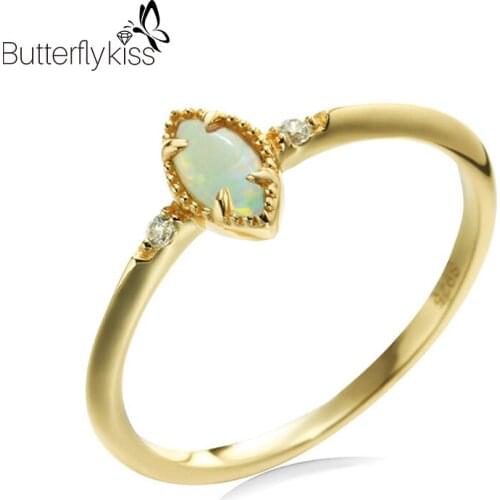 BK Natural Opal Rings For Women Fashion 925 Genuine Silver Wedding Vintage Geometric Lady Anniversary Gifts Fine Jewelry