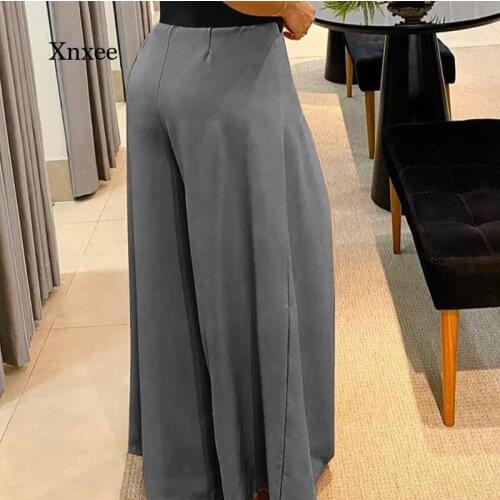 Spring and Summer Womens New Style Trousers High Waist Wide Leg Crease Pants Without Belt Womens Casual Pants