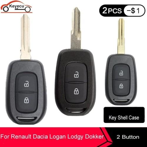 KEYECU Replacement Remote Key Shell Case 2 Button for Renault Duster Trafic Clio4 Master3 Logan Dokker 2013 2014 2015 2016 2017