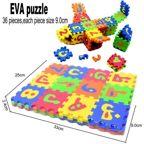 Kids Puzzle Mat Arabic Alphabet s Carpet non-toxic Foam EVA Shaggy Crawling Teaching Aids Gift 36Pcs/Set