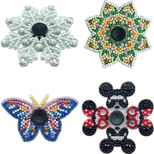 DIY Rhinestone Fingertip Gyro Diamond Hand Spinner Fidget Spinner Kids Toy Anxiety Relief Stress Focus Concentration Relaxing To