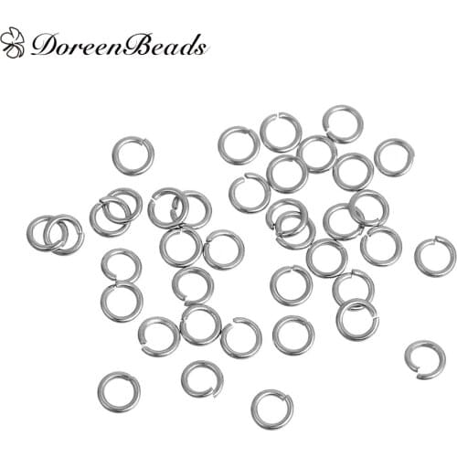 DoreenBeads 304 Stainless Steel Opened Jump Rings Findings Round dull silver color 3mm( 1/8") Dia, 500 PCs