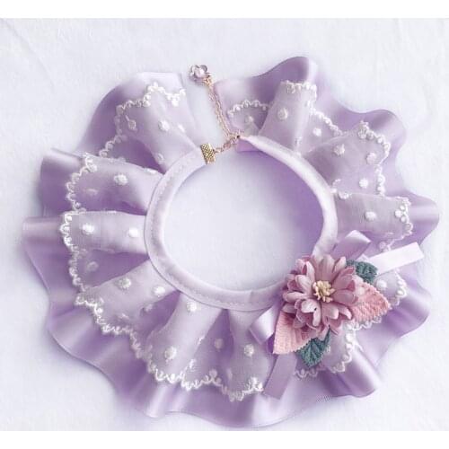 Pet Dog Bow Tie Collars Handmade Dog Necklace Fashion Flower Decor Small Dog Cat Accessories Noble Lace Pet Goods