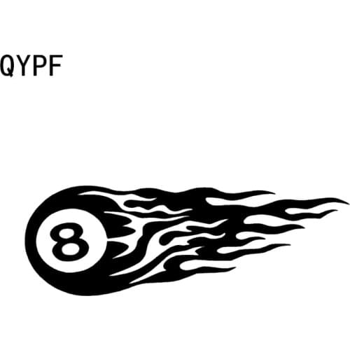 QYPF 17.7*6CM Interesting Beach Volleyball 8 NO. Ball Vinyl Flame Graphic Decor Car Sticker Silhouette C16-1427