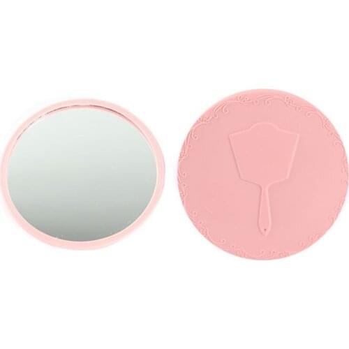7cm/2.76in Creative Cartoon Embossed Round Mini Pocket Makeup Mirror Single Side Compact Cosmetic Tool Travel Portable