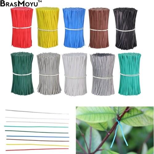100PCS Length 10cm 12cm 15cm 20cm Round Gardening Cable Ties Oblate Gardening Plant Climbing Reusable Iron Wire Twist Tie For