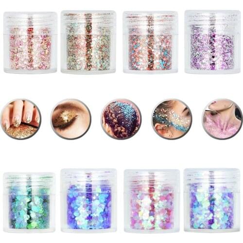 Nail Art Glitter 3g/box 3D Nail Art Glitter 8colors Nail Glitter Powder Sequins Powder For Nail Art Glitter Decorations