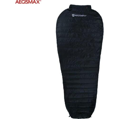 AEGISMAX 2021 New Nano Black Outdoor Camping Ultralight Mummy White Goose Down winter Sleeping Bag Nylon Bag Portable splicing