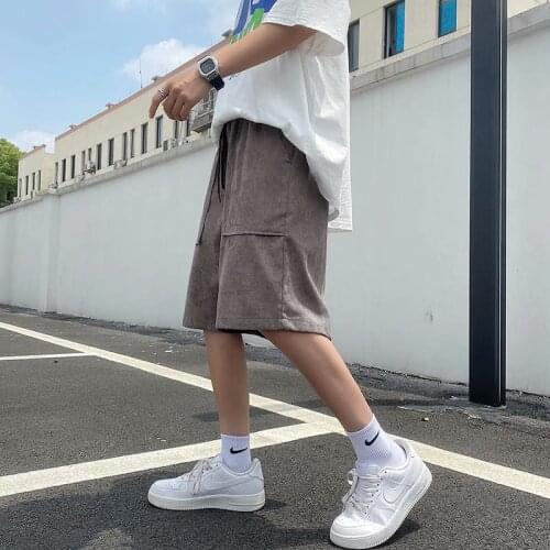 Mens shorts summer wear thin loose loose casual five-point middle pants Hong Kong style high street trend sports pants