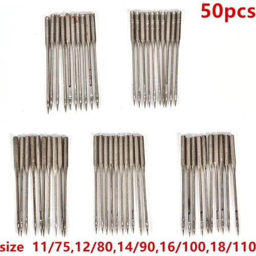50Pcs Household Sewing Machine Needles Kit Home Sewing Needle DIY Sewing Accessories 11/75,12/80,14/90,16/100,18/110