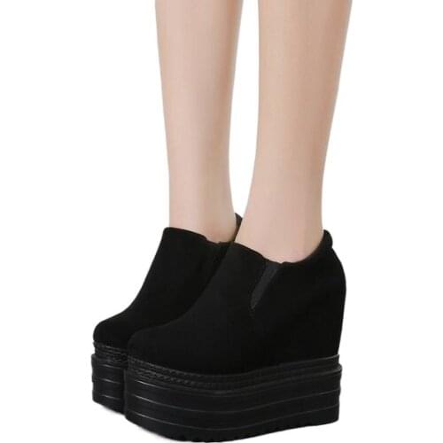 New spring 13 cm high with naked waterproof joker platform machine platform Martin increased in womens shoes