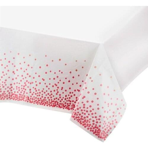 Printed Rose Dot Disposable Tablecloth PVC Plastic Kitchen Tablecloth Oilproof Decorative Waterproof Table Cover