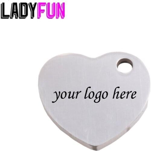 Gold Silver Custom Logo Heart Charm, Metal Jewelry Tags Charms For Bracelets Necklace