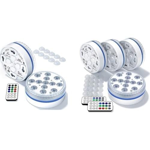 Submersible Led Lights, 16 Colors Underwater Pond Lights Pool Lights with Remote, Waterproof Magnetic Shower