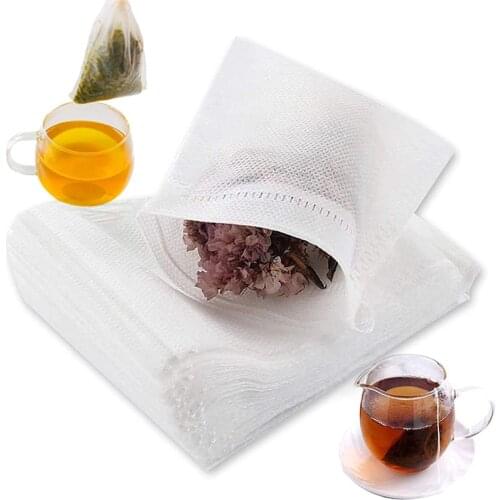 100pcs Teabags 5 x 7CM Food Grade Empty Scented Tea Bags Infuser With String Heal Seal Filter Paper For Herb Loose Tea