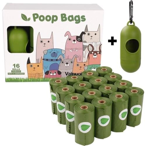 Rolls Pet Dog Poop Bags Biodegradable Compostable Eco Friendly Dog Waste Bags Dispenser Outdoor Degradable Dog Excrement Bags