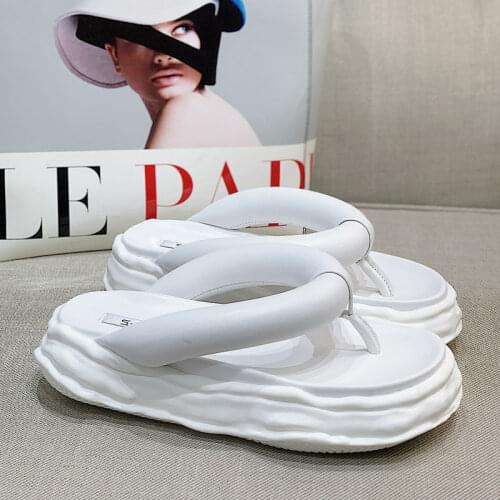 Thick Sandals For Women Clogs PU 3-5CM Heels Female Slippers Fashion Outdoor Beach Shoes Non-slip Casual Slippers Soft Sandals