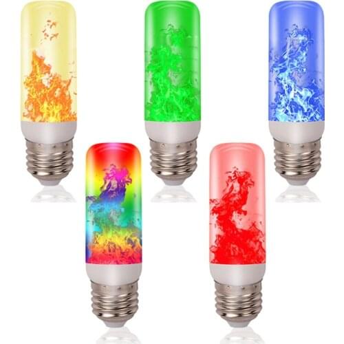 LED Flicker Flame Light Bulb Simulated Burning Fire Effect Xmas Party E27 Lamp